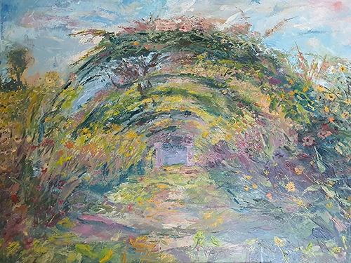Monet's garden no.3 Oil on Linen, 30" x 40" ,Painted 12/2021