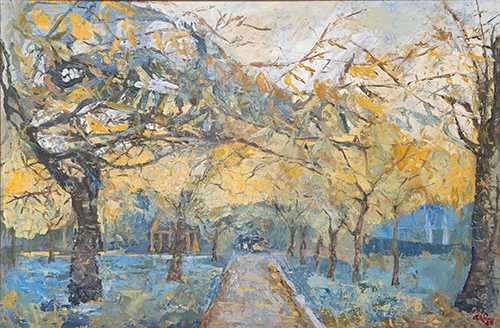 Battersea Park Oil painting